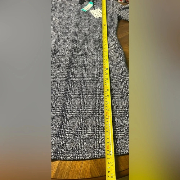 41 Hawthorn Aniya Jacquard Knit Dress Plaid Front Pockets Preppy Work Med NWT - Picture 4 of 8